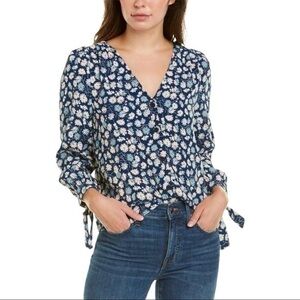 Madewell Tie-Sleeve Button-Down Top in French Floral Sz Small